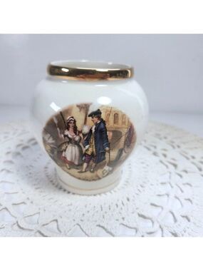 Crown Devon Fieldings Vase Cries of London Who'll Buy My Lavender Gold Gilt 4"